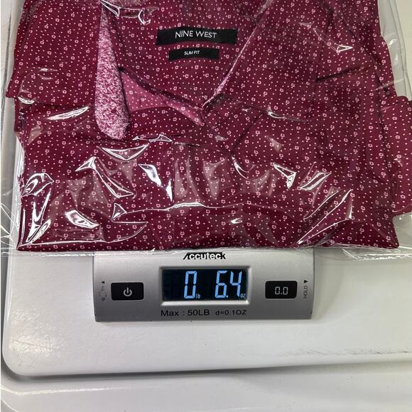 Nine West Mens Slim Fit Red Button-Down Shirt Size XL - Picture 10 of 10